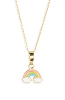 Bony Levy Kids' 14K Gold Rainbow Pendant Necklace in 14K Yellow Gold at Nordstrom, Size 15