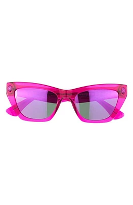 Kurt Geiger London 51mm Cat Eye Sunglasses in Fuchsia Matte/Pink Flash at Nordstrom