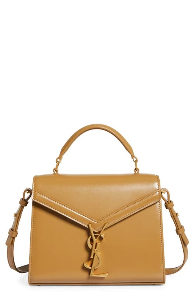 Saint Laurent Mini Cassandra Leather Top Handle Bag in Cappuccino at Nordstrom