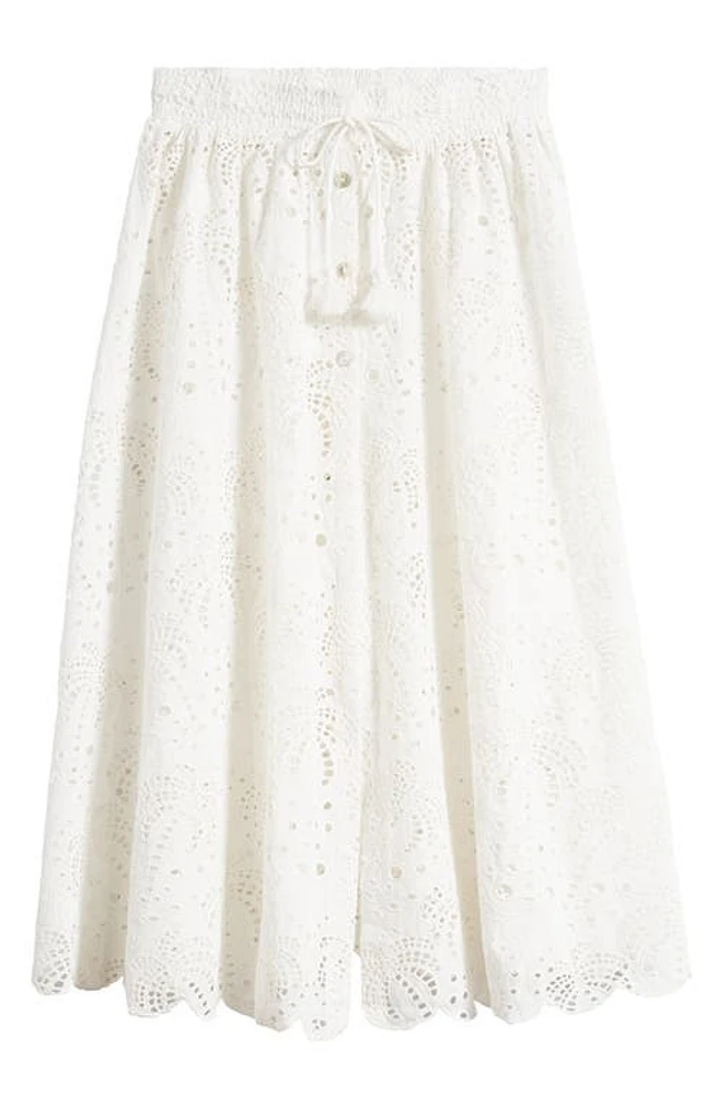 FARM Rio Laise Cotton Eyelet Cover-Up Skirt Rose Pink at Nordstrom,