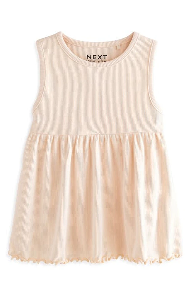 NEXT Kids' Sleeveless Empire Waist Cotton Rib Top Pale Pink at Nordstrom,