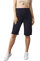 Angel Maternity Straight Leg Shorts Navy at Nordstrom,