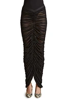 Khaite Laure Ruched Knit Skirt Black at Nordstrom,