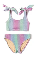 Shade Critters Kids' Ombré Shimmer Two-Piece Swimsuit in Purple Multi at Nordstrom, Size 14