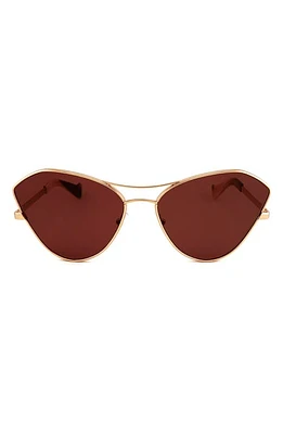 Grey Ant Fluxus 65MM Cat Eye Sunglasses in Gold/Brown at Nordstrom