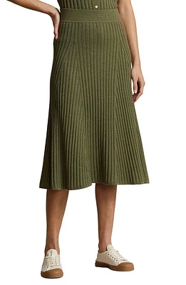 Polo Ralph Lauren Rib Wool Skirt in Sage Melange at Nordstrom, Size Xx-Large