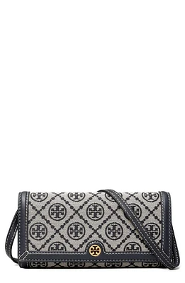 Tory Burch T Monogram Jacquard Wallet Crossbody in Tory Navy at Nordstrom