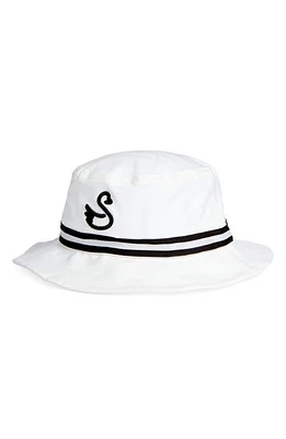 Swannies Watson Logo Embroidered Water Resistant Bucket Hat in White at Nordstrom