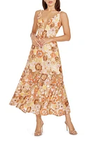 Dress the Population Sierra Floral Sequin Midi Cocktail Amber Multi at Nordstrom,