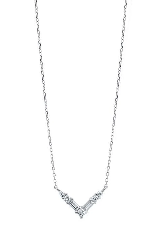 Bony Levy Gatsby Diamond V-Shape Necklace in 18K White Gold at Nordstrom