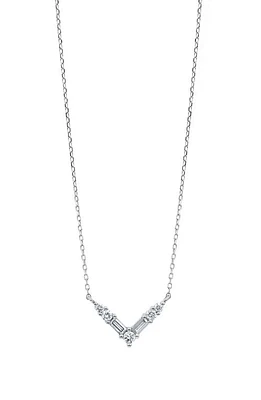 Bony Levy Gatsby Diamond V-Shape Necklace in 18K White Gold at Nordstrom