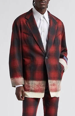 Maison Margiela x Pendleton MM1 Plaid Cotton Sport Coat Black/Red at Nordstrom, Us