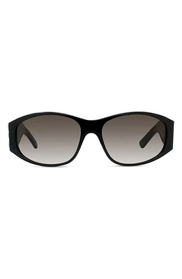 Givenchy 4G Gradient Round Sunglasses in Shiny Black /Gradient Smoke at Nordstrom