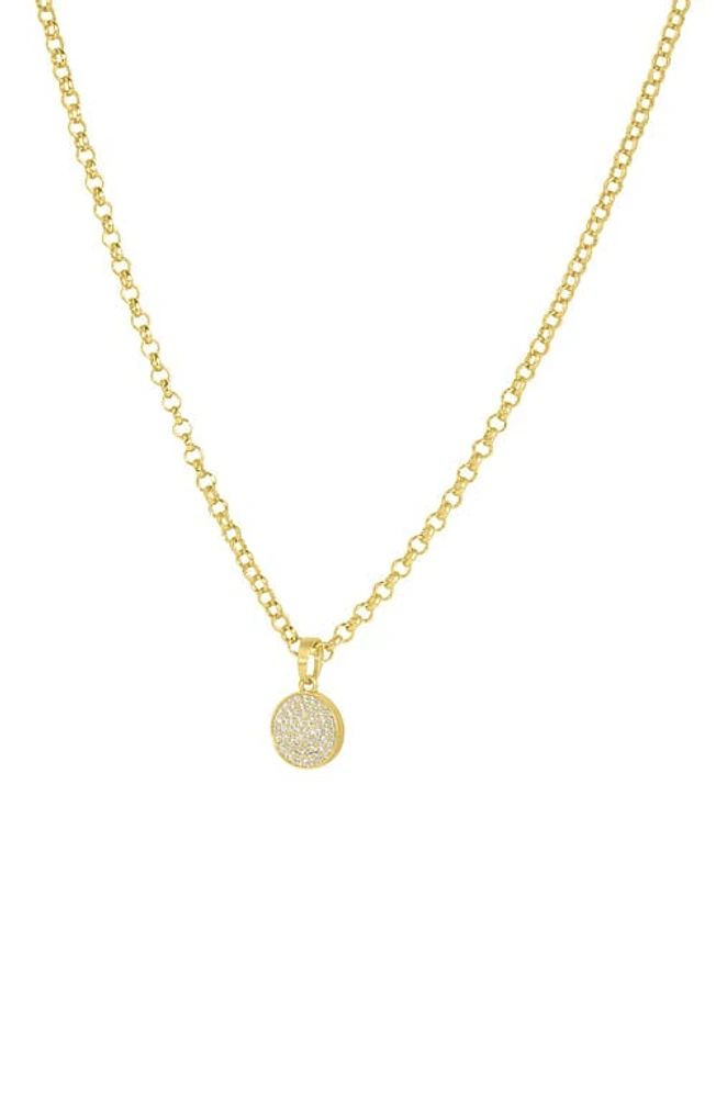 Dean Davidson Petit Pavé Knockout Disc Pendant Necklace in White Topaz/Gold at Nordstrom