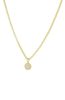 Dean Davidson Petit Pavé Knockout Disc Pendant Necklace in White Topaz/Gold at Nordstrom