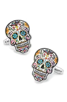 Cufflinks, Inc. 'Day of the Dead' Cuff Links in Silver/Black/Pink at Nordstrom