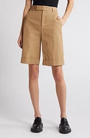 FRAME Cotton Blend Walking Shorts Khaki Tan at Nordstrom,