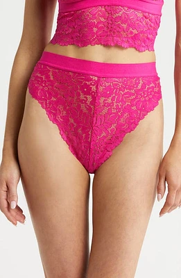 KILO BRAVA Lace High Waist Bikini Azalea Pink at Nordstrom,