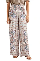 Splendid Venice Scarf Print Wide Leg Cargo Pants Lagoon Paisley at Nordstrom,