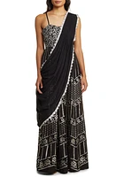 Sani Anjali Metallic Embroidered Anarkali with Dupatta at Nordstrom