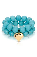 Ettika Set of 2 Beaded Stretch Bracelets in Turquoise at Nordstrom