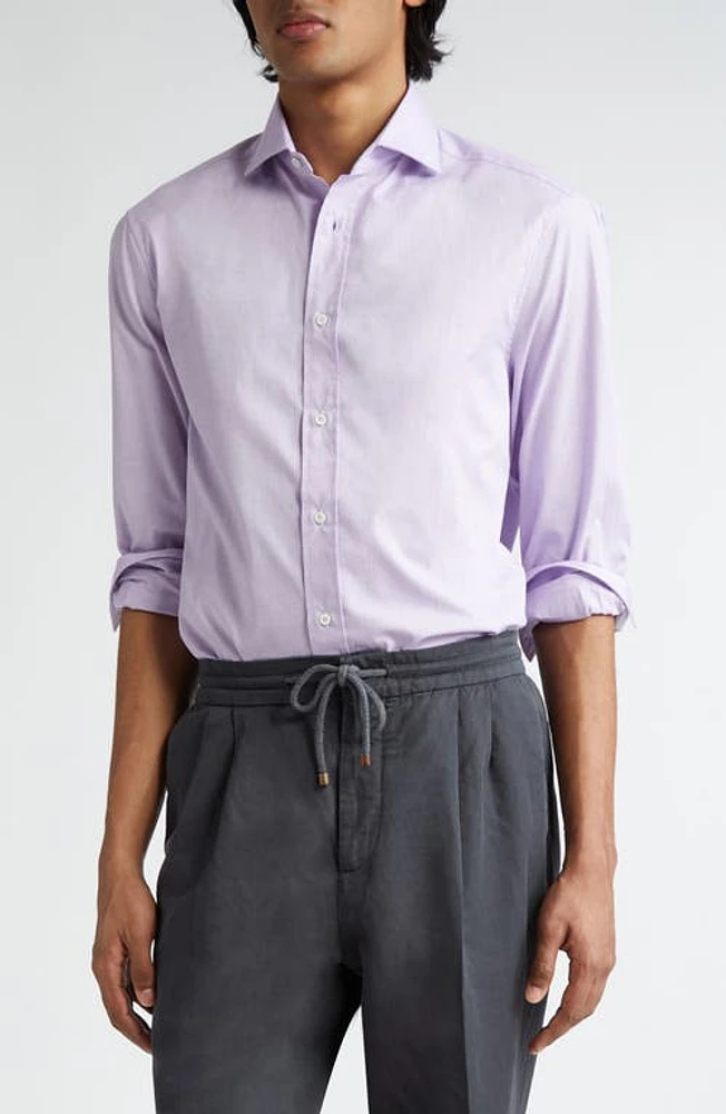 Brunello Cucinelli Slim Fit Button-Up Shirt C214 Glicine at Nordstrom,