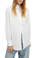 MANGO Oversize Cotton Button-Up Shirt in White at Nordstrom, Size 4