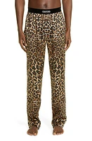 TOM FORD Men's Leopard Print Stretch Silk Pajama Pants at Nordstrom,