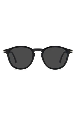 David Beckham Eyewear 49mm Round Sunglasses in Black Gold at Nordstrom