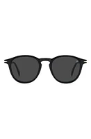 David Beckham Eyewear 49mm Round Sunglasses in Black Gold at Nordstrom