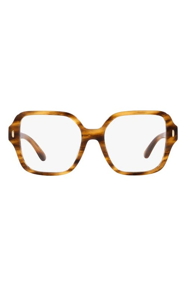 Tory Burch 54mm Square Optical Glasses in Light Wood at Nordstrom