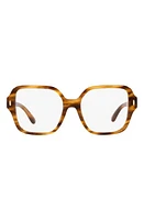 Tory Burch 54mm Square Optical Glasses in Light Wood at Nordstrom