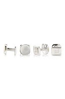 Cufflinks, Inc. Set of 4 Sterling Silver & Mother-of-Pearl Studs in White at Nordstrom