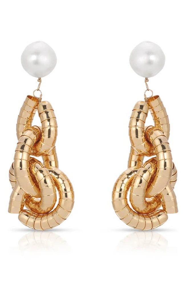 Ettika Freshwater Pearl Drop Earrings in Gold at Nordstrom