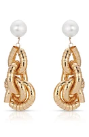 Ettika Freshwater Pearl Drop Earrings in Gold at Nordstrom