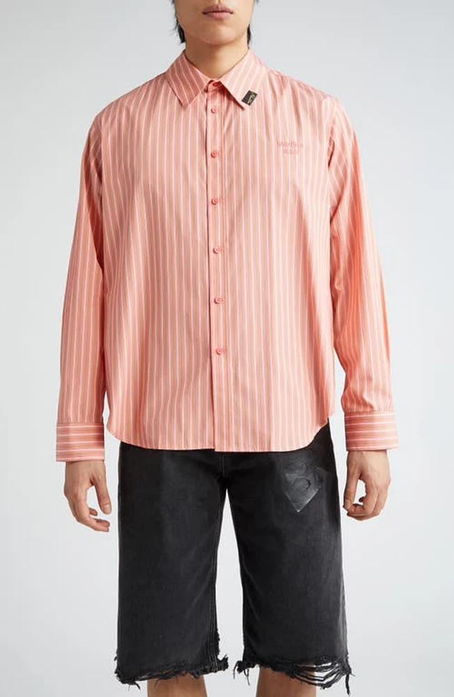 Martine Rose CLASSIC SHIRT Pink/Green Stripe at Nordstrom,