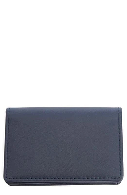 ROYCE New York Leather Card Case in Navy Blue at Nordstrom