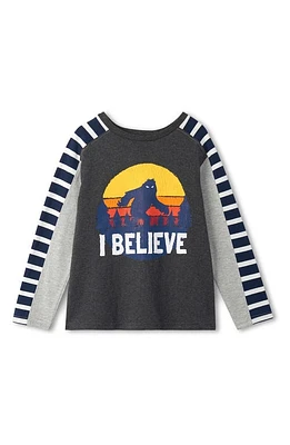 Hatley Kids' Yeti Long Sleeve Graphic Tee in Charcoal Melange at Nordstrom, Size 2T