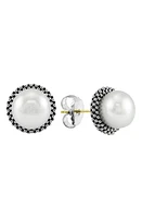 LAGOS Luna Pearl Stud Earrings in Silver/Pearl at Nordstrom