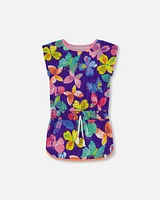 Deux Par Deux Little Girl's Tunic Printed Colorful Butterflies at Nordstrom