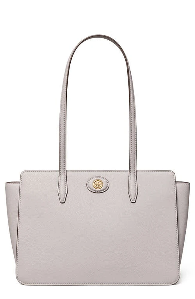 Tory Burch Small Robinson Pebble Leather Tote in Bay Gray at Nordstrom