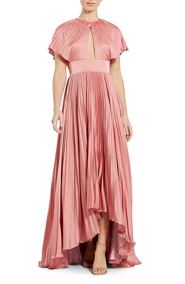 Mac Duggal Cutout Pleated Satin High-Low Gown Dusty Rose at Nordstrom,