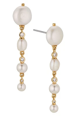 Nadri Siren Cultured Pearl Linear Drop Earrings in Gold at Nordstrom