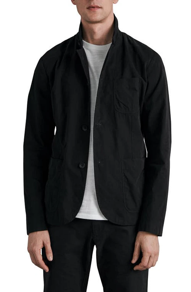 rag & bone Prospect Peached Cotton Jacket Black at Nordstrom,