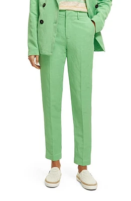 Scotch & Soda Lowry Slim Fit Linen Blend Pants 5704-Bright Parakeet at Nordstrom,