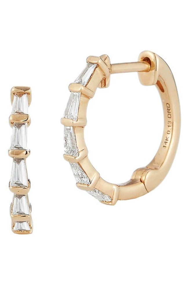 Dana Rebecca Designs Sadie Tapered Baguette Diamond Hoop Earrings in Yellow Gold at Nordstrom