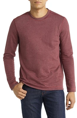 Johnston & Murphy Men's Reversible Cotton Modal Blend Sweater Berry/Blue at Nordstrom,