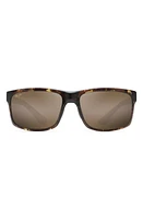 Maui Jim Pokowai Arch 58mm Polarized Rectangular Sunglasses in Olive Tortoise/Bronze at Nordstrom