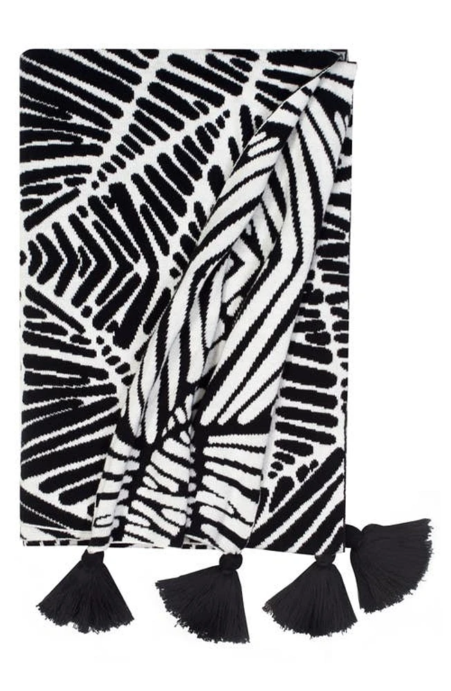 Rochelle Porter Oga Cotton Throw Blanket in Black/White at Nordstrom