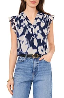 Vince Camuto Abstract Floral Top Classic Navy at Nordstrom,